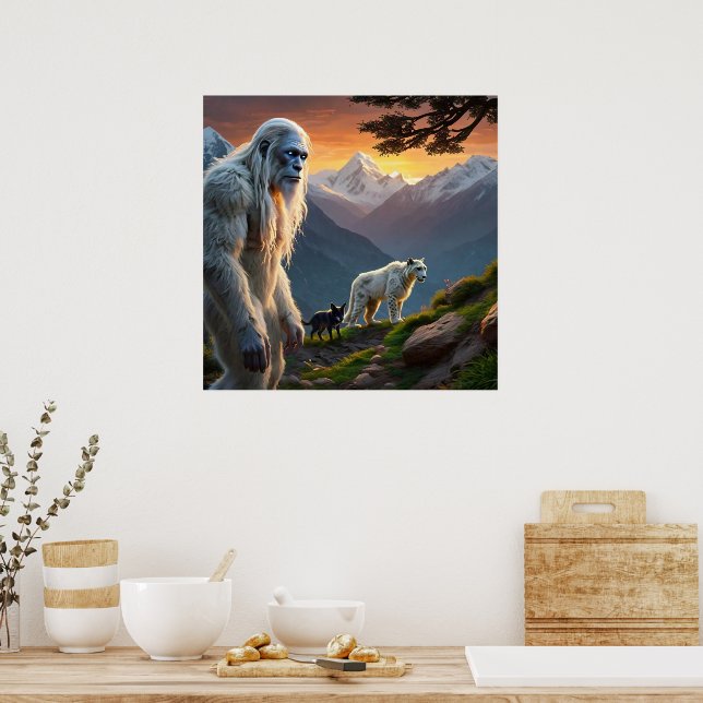 Poster Yeti e o Leopardo da Neve (Cozinha)