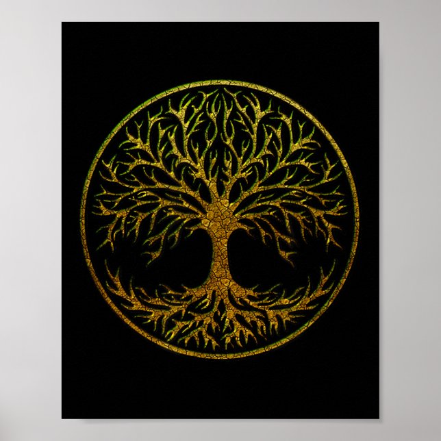 Poster Yggdrasil, Árvore Celta Da Vida, Mitologia Nórdica (Frente)