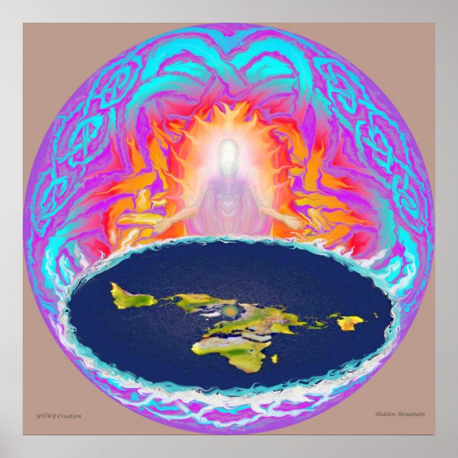 Poster YHWH Criação de pintura original ~ Montanha Oculta (Frente)