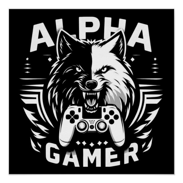 Pôster Yin Yang Alpha Gamer Lobo (Frente)