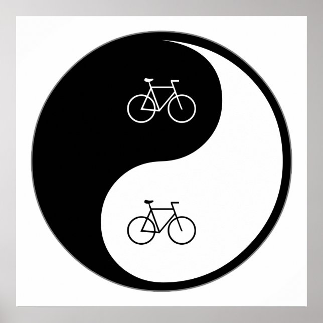 Pôster Yin Yang Andando de bicicleta (Frente)