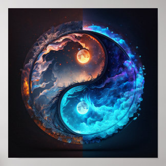 Poster Yin Yang Magic Design espiritual Feng Shui