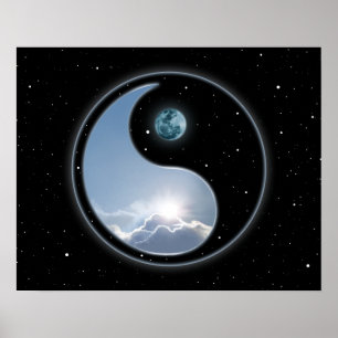 Poster Yin Yang Moon Sun