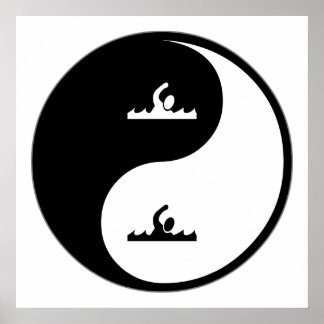 Pôster Yin Yang Natação