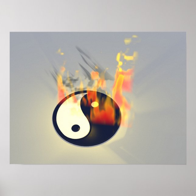 Pôster Yin Yang on Fire (Frente)
