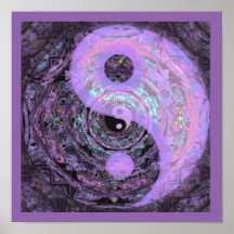 Yin Yang Purple Glow Mandala