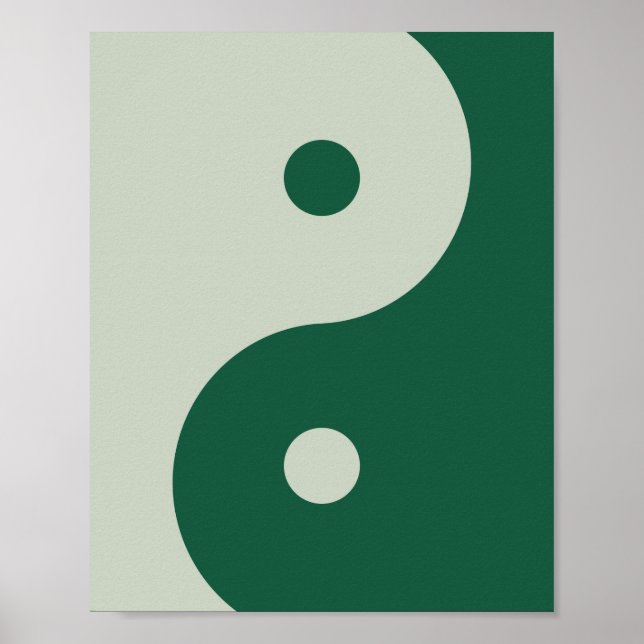 Poster Yin Yang Sage Green (Frente)