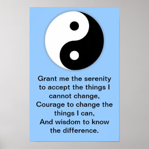 Poster Yin Yang Serenity Prayer