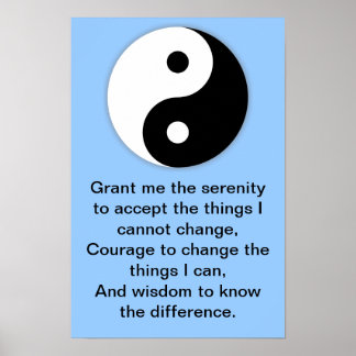 Poster Yin Yang Serenity Prayer