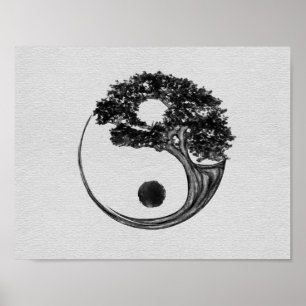 Poster Yin Yang Tree Canvas