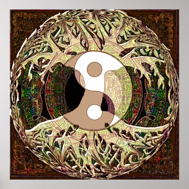 Pôster Yin Yang Tree of Life Tan (Frente)