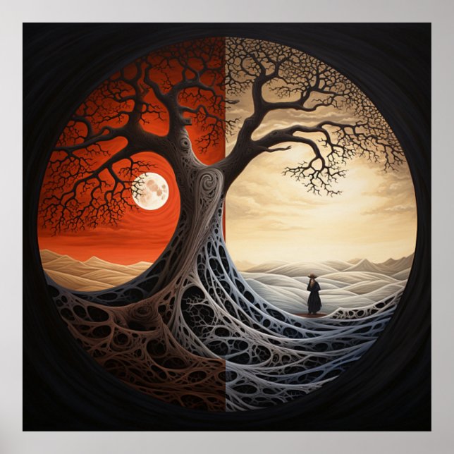 Poster Yin Yang Trippy Tree (Frente)