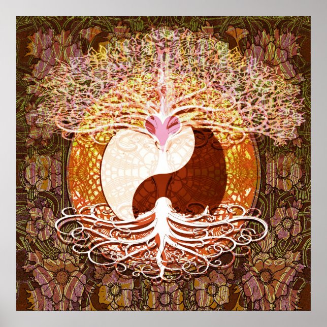 Poster Ying Yang Heart Tree of Life (Frente)