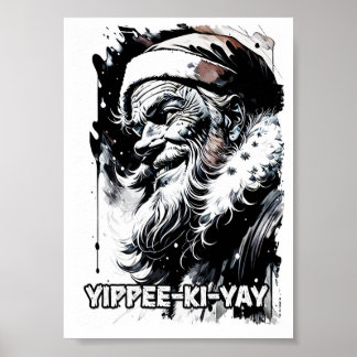 Poster Yippee Ki Yay Engraçado Cotação de Natal Pop