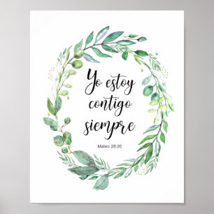 Poster Yo estoy contigo siempre - versículo bíblia espa