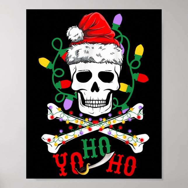 Poster Yo S Ho Rate Boat Cruise Xmas Skull Crossbones Chr (Frente)