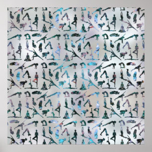 Poster Yoga Asanas / Padrões de Poses Labradorite em péro