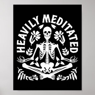 Poster Yoga de Meditação Profundamente Meditado Esqueleto