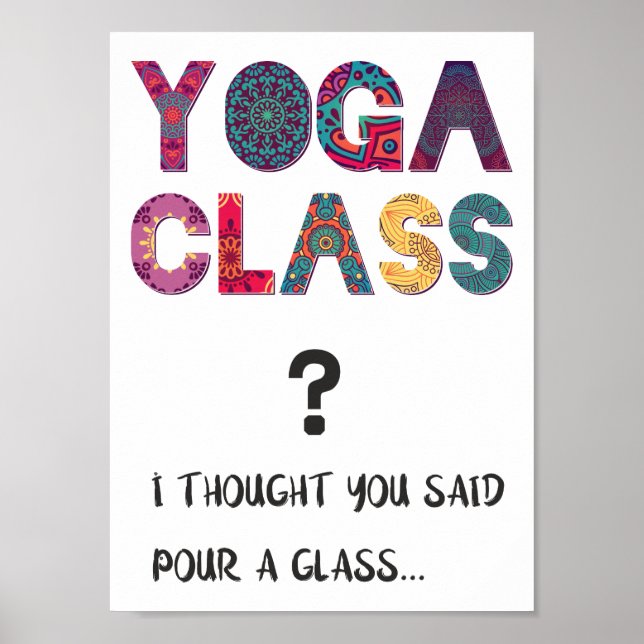 Poster Yoga Engraçado Humor Namaste Fun and Laughts Cote (Frente)