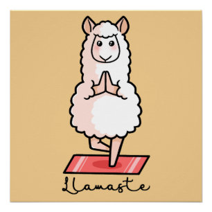 Pôster Yoga llama - Llamaste