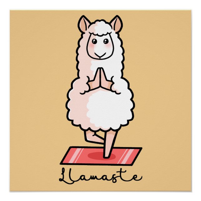 Pôster Yoga llama - Llamaste (Frente)