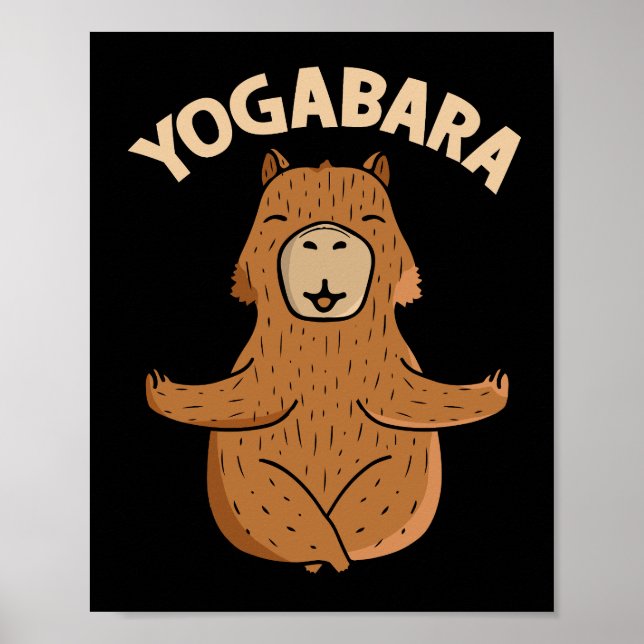 Poster Yoga Lover Gift Women Capybara Meditation Yoga (Frente)