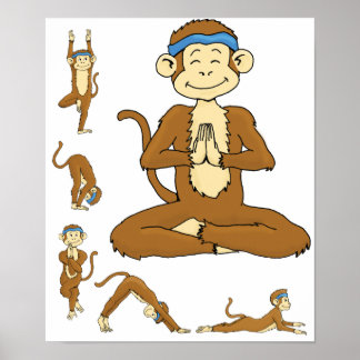 Pôster Yoga Monkey