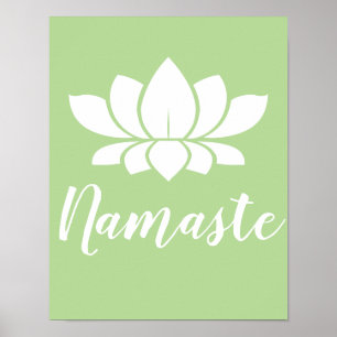 Poster Yoga Namaste White Lotus Flower