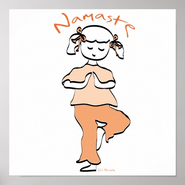 Poster Yoga Namaste Young Girl Girl (Frente)