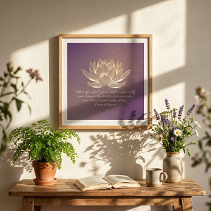 Poster YOGA Studio Instrutor Meditation Quote Chic Lotus