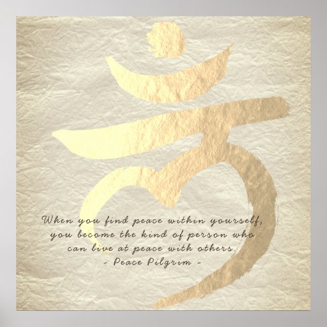 Poster Yoga Studio Instrutor Root Chakra Mantra LAM Sinal (Frente)