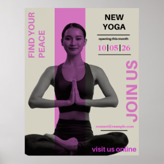 Poster Yoga Studio Opening Modern Wellness Business
