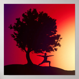 Poster Yoga Sunset Art
