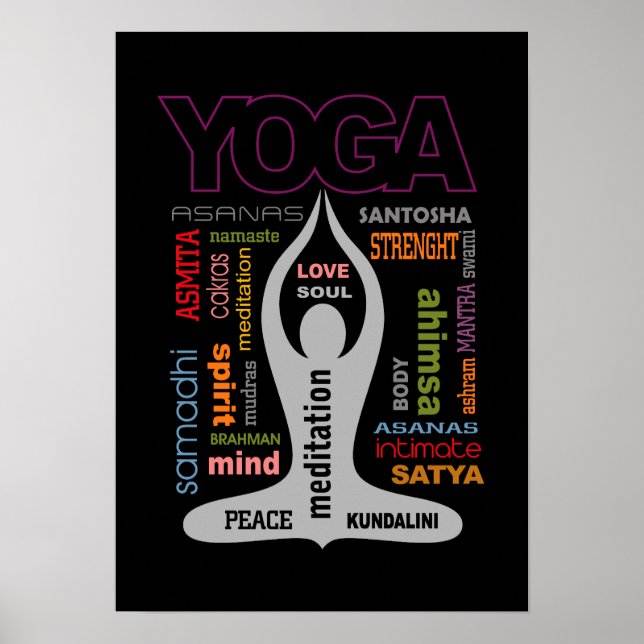 Pôster Yoga Typografia (Frente)