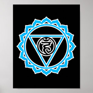 Poster Yoga Veshuddha Chakra da Garganta Pelo Chakra Azul