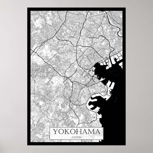 Poster Yokohama Japan Map (Frente)