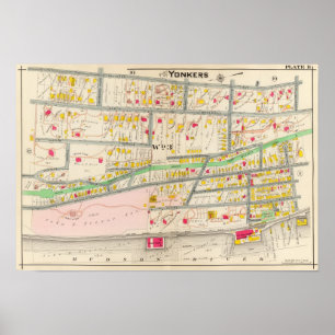 Poster Yonkers NY Map
