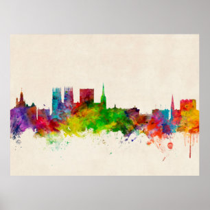 Poster York England Skyline