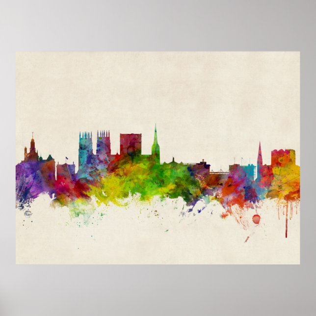 Poster York England Skyline (Frente)