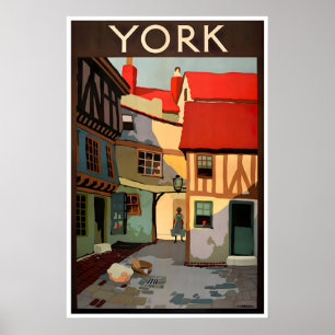 Poster York Inglaterra Arte Cartaz de Viagem Vintage Ingl