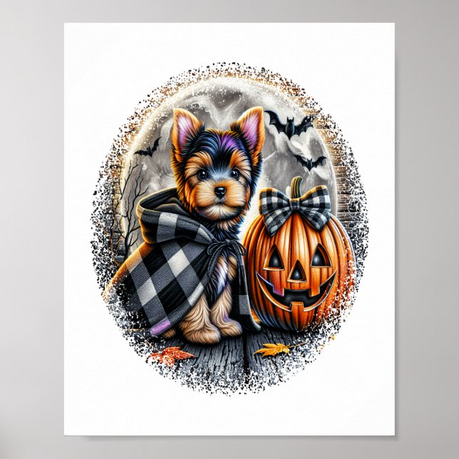 Poster Yorkie Dog Halloween (Frente)