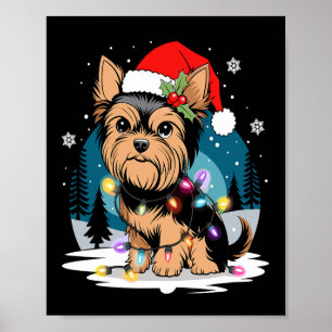 Poster Yorkie Dogs Árvore Natal Sweater Xmas Pet Animal