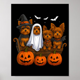 Poster Yorkie Halloween Engraçado Yorkshire Terrier Cacho