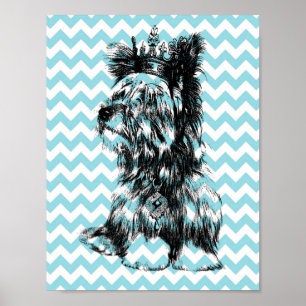 Poster Yorkie Jewels o cão de filhote de cachorro Chevro