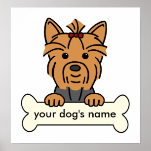 Pôster Yorkie personalizado