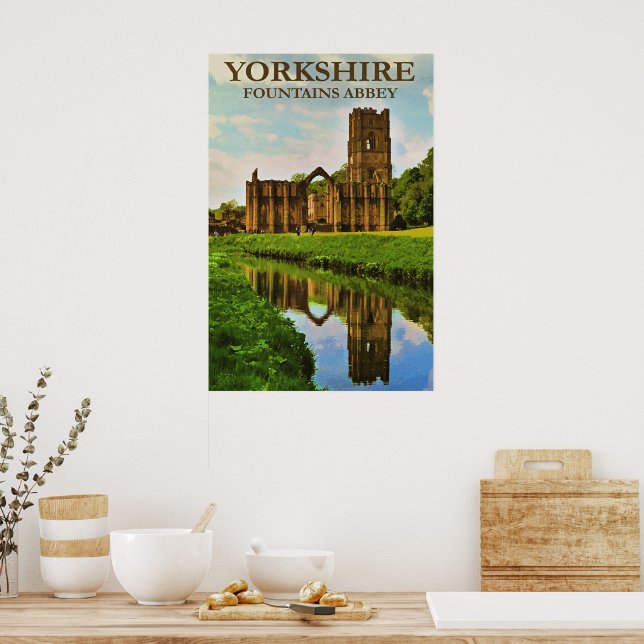 Poster Yorkshire, Abadia de Fountains, (Cozinha)