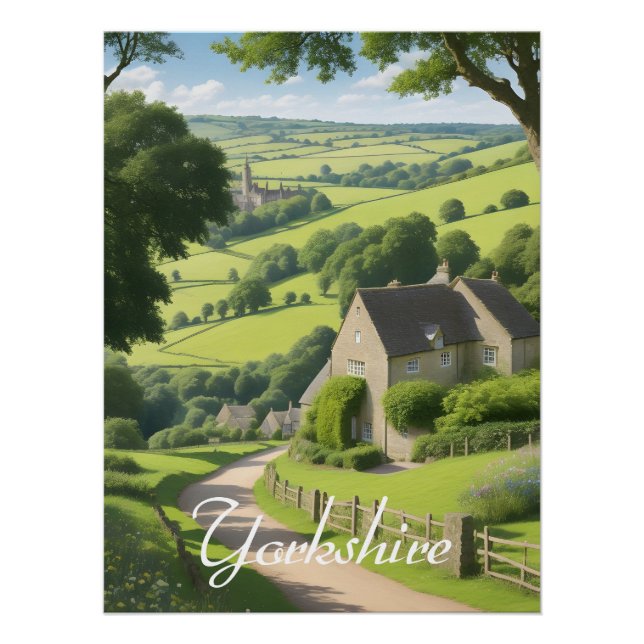 Pôster Yorkshire England Travel Poster (Frente)