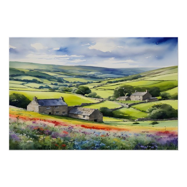Pôster "Yorkshire Meadowsong" Landscape Yorkshire Dales (Frente)