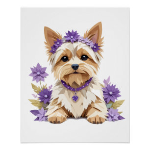 Pôster Yorkshire Terrier, adorável e divertida corte anim