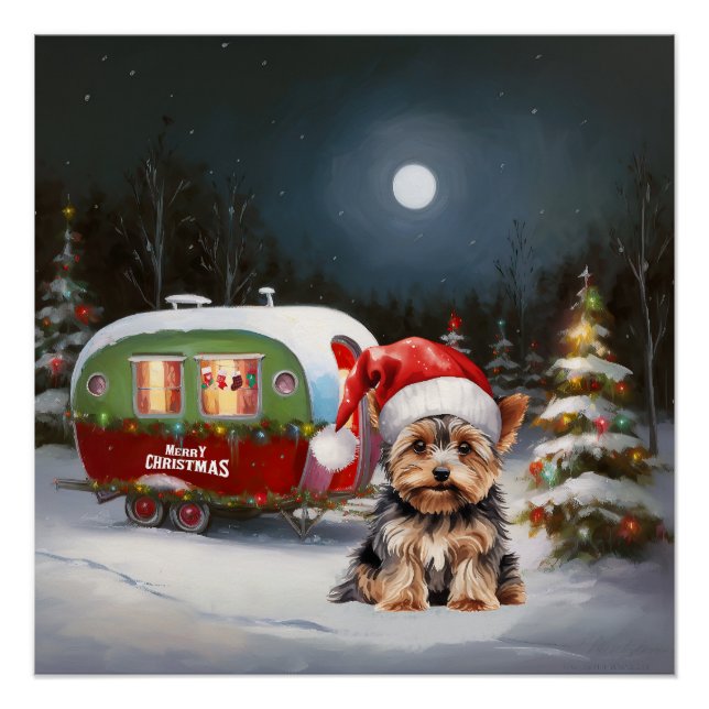 Pôster Yorkshire Terrier Caravan Aventura de Natal (Frente)